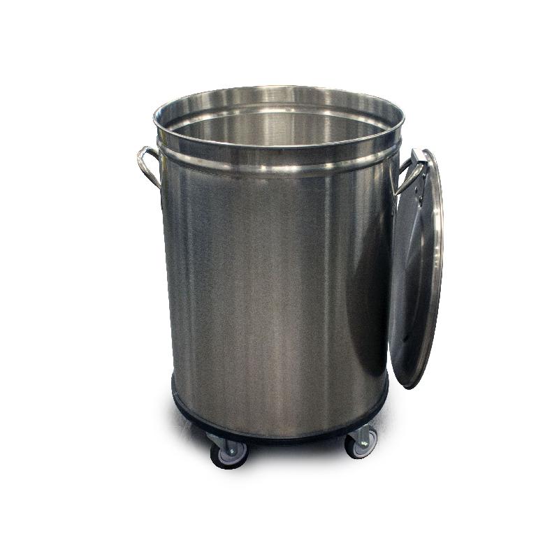 Bac à déchets 90L roulant inox sans pédale L2G_0