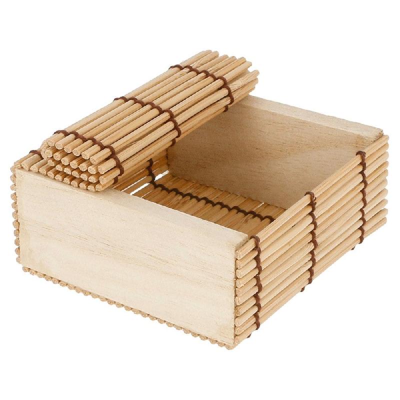 Boîte de présentation sushis en bambou 8,5x8,5x4cm - par 50_0