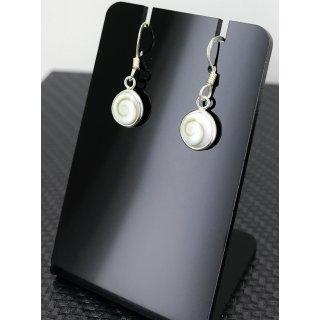 BOUCLES D'OREILLES ARGENT ET OEIL DE SAINTE LUCIE - RONDES