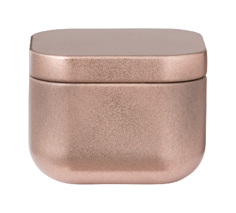 Bougie parfumée à la vanille - boîte en métal - couleur rose - 90 gr_0