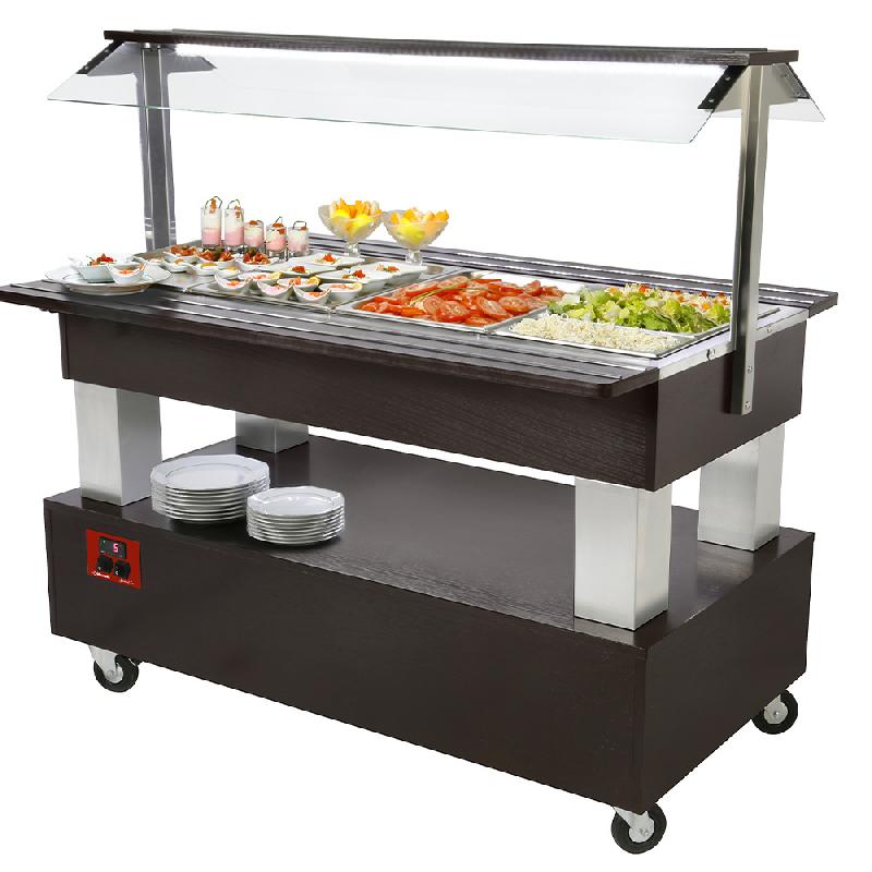 Buffet self service réfrigéré 4x gn 1/1-150 bois wengé - BSB/4N-B1-R2_0