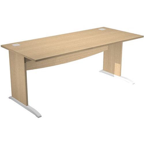 BUREAU DROIT AVEC PIEDS L EN BOIS VISUAL - 180 CM - CHÊNE - ARTARREDI