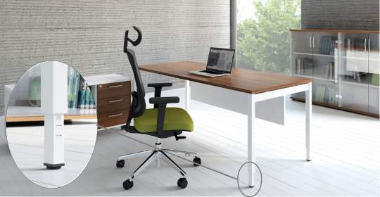 Bureau ergonomique réglable en hauteur par vis - Piètement Arche réglable de 62 à 82 cm - Gamme éco YOGI-Y - 9 coloris disponibles_0