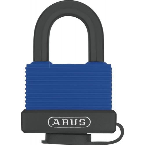 CADENAS À CLÉ - CORPS GAINÉ BLEU - ÉTANCHE - ANSE INOX - 50 MM - 70IB/45 6401 ABUS