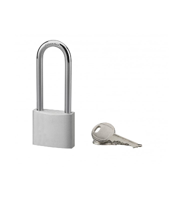 Cadenas à clé, extérieur, alu, 40mm, anse 1/2 haute acier nickelé, 2 clés - Serrurerie de Picardie - gris 3150268281424_0