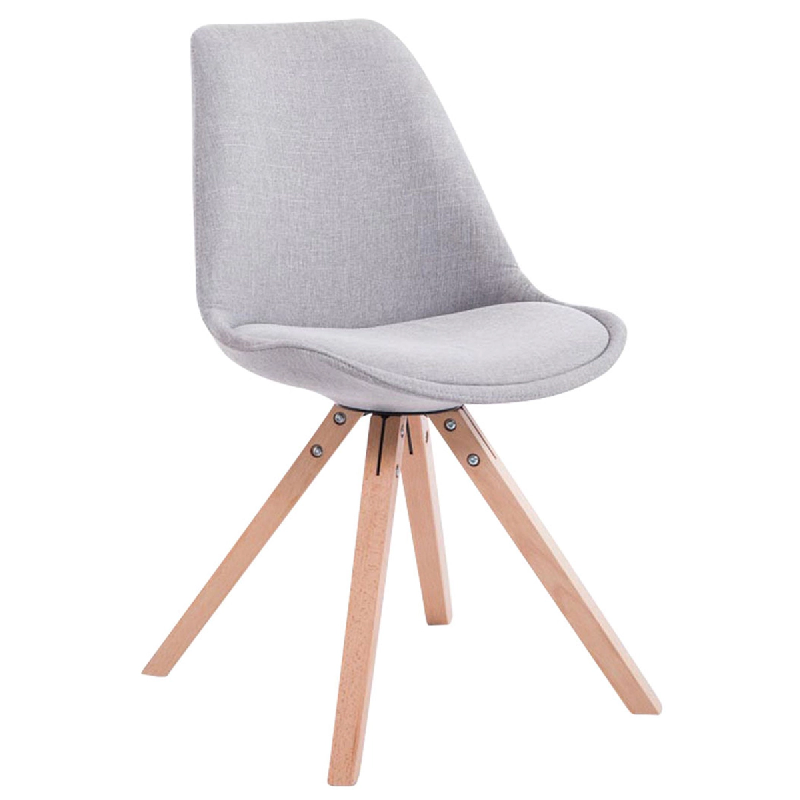 Décoshop26 - Chaise de salle à manger design scandinave en tissu gris et pieds en bois clair forme carré 10_0003459 - gris 3000251590845_0