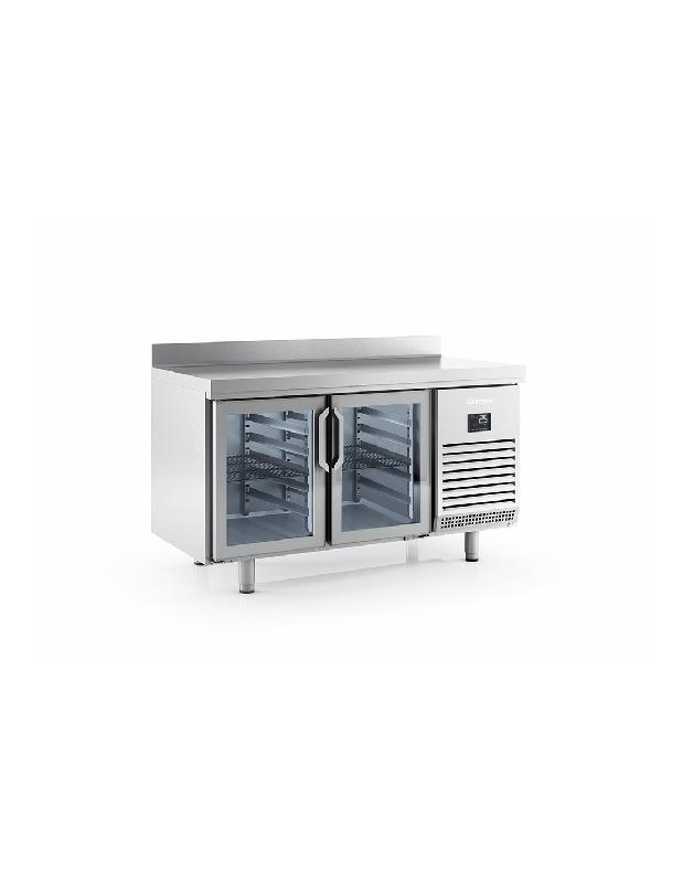 Desserte réfrigérée positive - 2 portes vitrées - Inox AISI 304 - Température +2°C à +6°C - Volume net 250 litres - Infrico_0