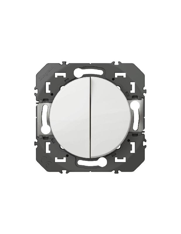 DOUBLE INTERRUPTEUR OU VA-ET-VIENT DOOXIE 10AX 250V BLANC - LEGRAND - 600002