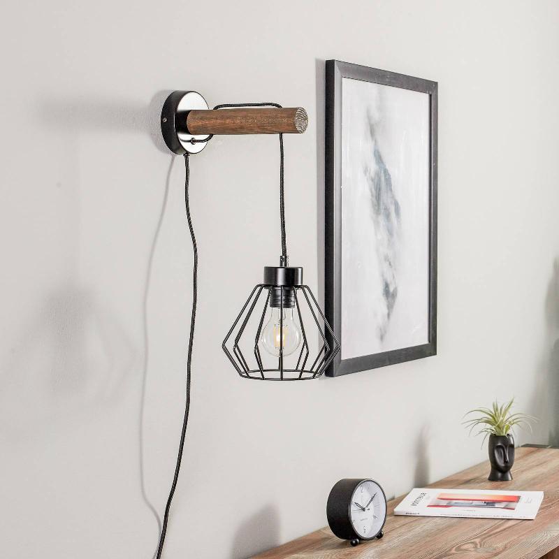 ENVOSTAR URS APPLIQUE MURALE EN FORME DE CAGE, PIN NOYER