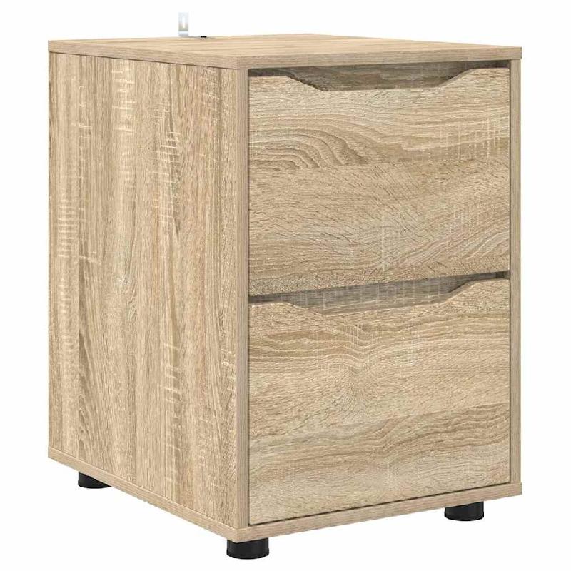 Helloshop26 - Armoire de rangement minimale avec tiroirs 40 x 48 x 57 cm en bois d'ingénierie chêne sonoma 02_0054613 - Bois massif 3000238581910_0
