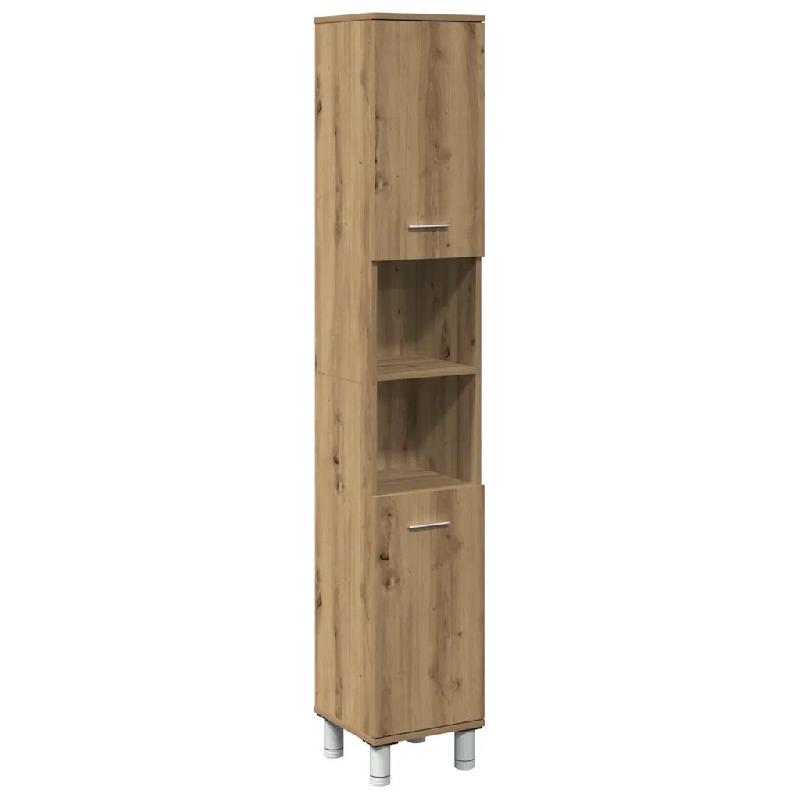 Helloshop26 - Armoire de salle de bain bois d'ingénierie 30 x 30 x 179 cm rangement pratique style contemporain en bois chêne 02_0050774 - Bois mass_0