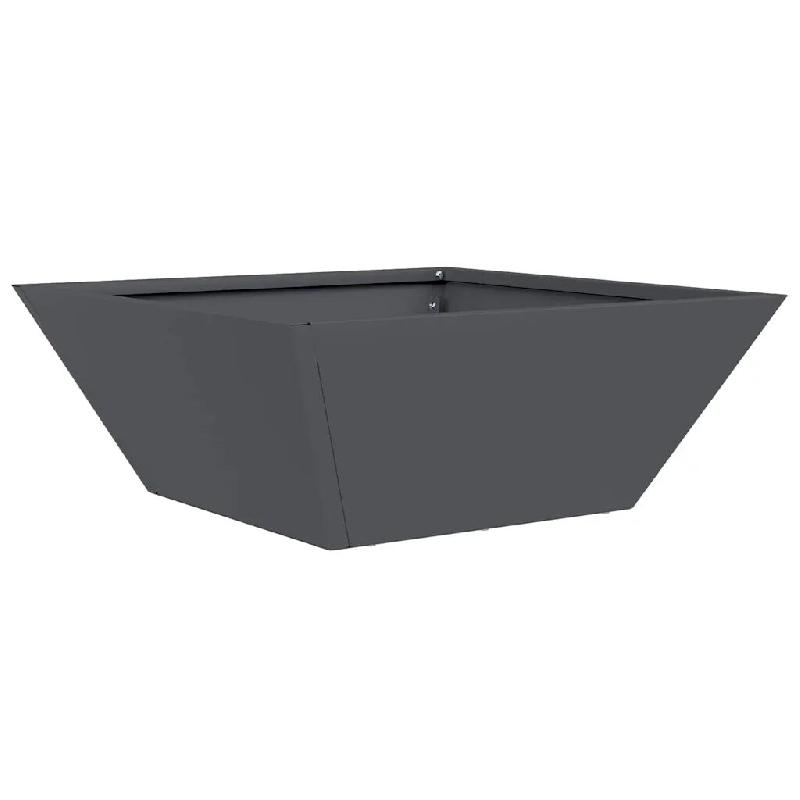 Helloshop26 - Cache-pot trapézoïdal moderne extérieur balcon jardin 40 x 40 x 15 cm en acier anthracite 02_0052372 - métal 3000237381818_0
