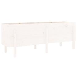 Helloshop26 - Jardinière bac lit surélevé plantes fleurs terrasse jardin de jardin 160 x 50 x 57 cm bois de pin massif blanc 02_0039378 - 300021858_0