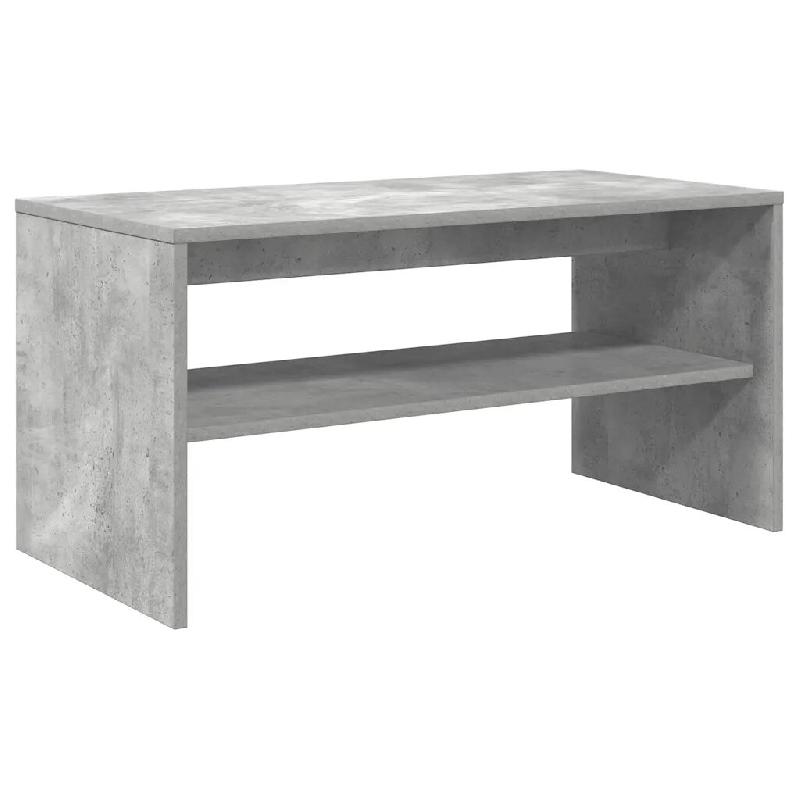 Helloshop26 - Meuble TV polyvalent table basse 80 x 40 x 40 cm design moderne avec rangement en bois d'ingénierie gris ciment 02_0051231 - gris Bois_0