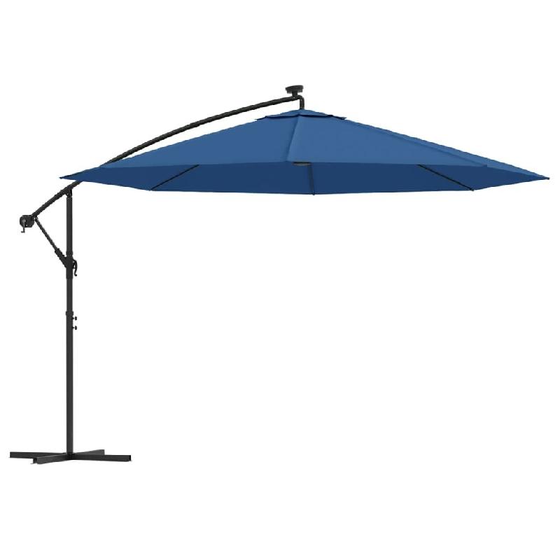 Helloshop26 - Parasol déporté avec lumières led bleu azuré 350 cm 02_0008455 - bleu métal 3000451547762_0