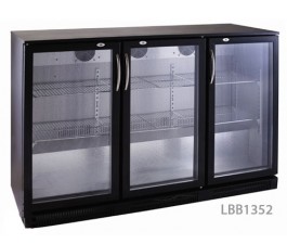 Lbb 1352 - Arrière-bar 3 portes vitrées abattantes ou coulissantes - Meuble encastrable avec éclairage intérieur et dégivrage automatique_0