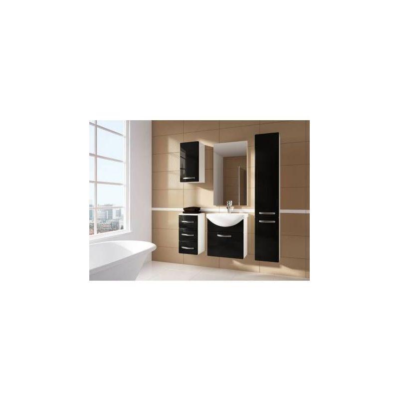 Meuble De Salle De Bain Koral Noir 55cm Colonne Avec Colonne