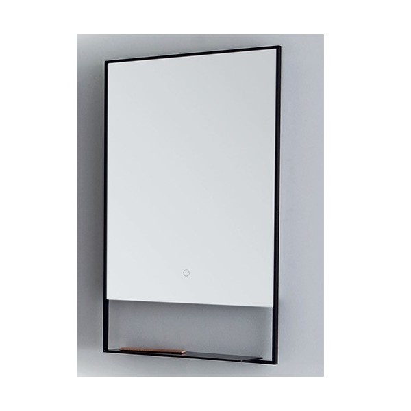 MIROIR RECTANGLE AVEC TABLETTE 50X65.5 BLACK MAT SENSOR ON/OFF - CRISTINA ONDYNA MNC5065