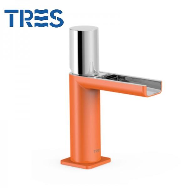MITIGEUR LAVABO ROBINET CASCADE ORANGE CHROME - TRES 20011002NA