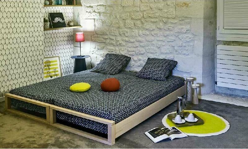 PACK LITS GIGOGNES KODIAK + 2 MATELAS  BOIS NATUREL 90X200 CM/OPT:MATELAS ELBE HD