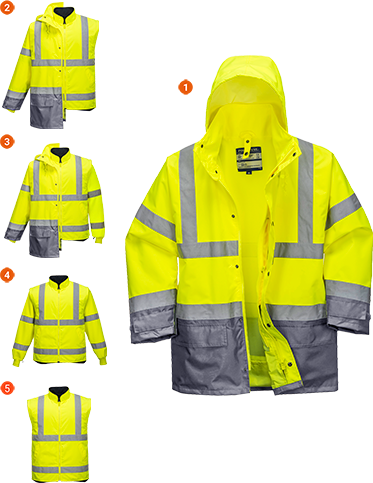 Parka bicolore executive 5-en-1 jaune gris s768, 3xl_0