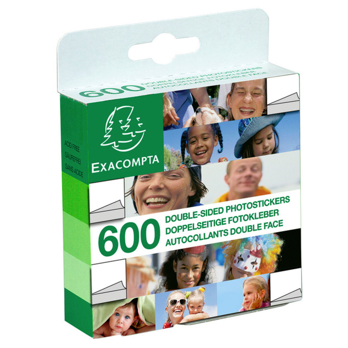 PASTILLES AUTOCOLLANTES DOUBLES FACE EXACOMPTA - BOÎTE DISTRIBUTRICE DE 600