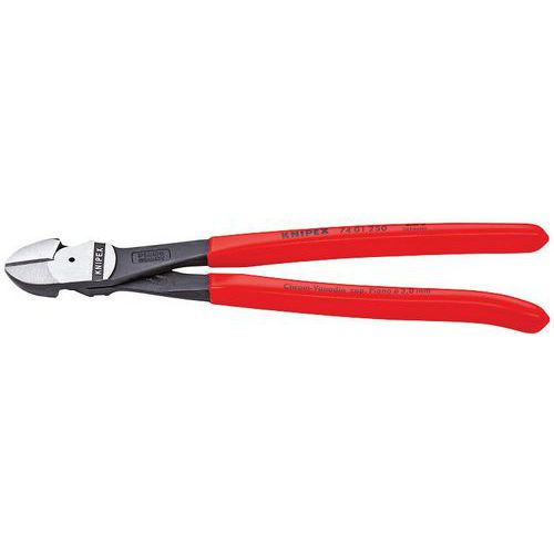 PINCE COUPANTE DE CÔTÉ DÉMULTIPLIÉE 250MM - GAINAGE PVC - TÊTE POLIE - KNIPEX