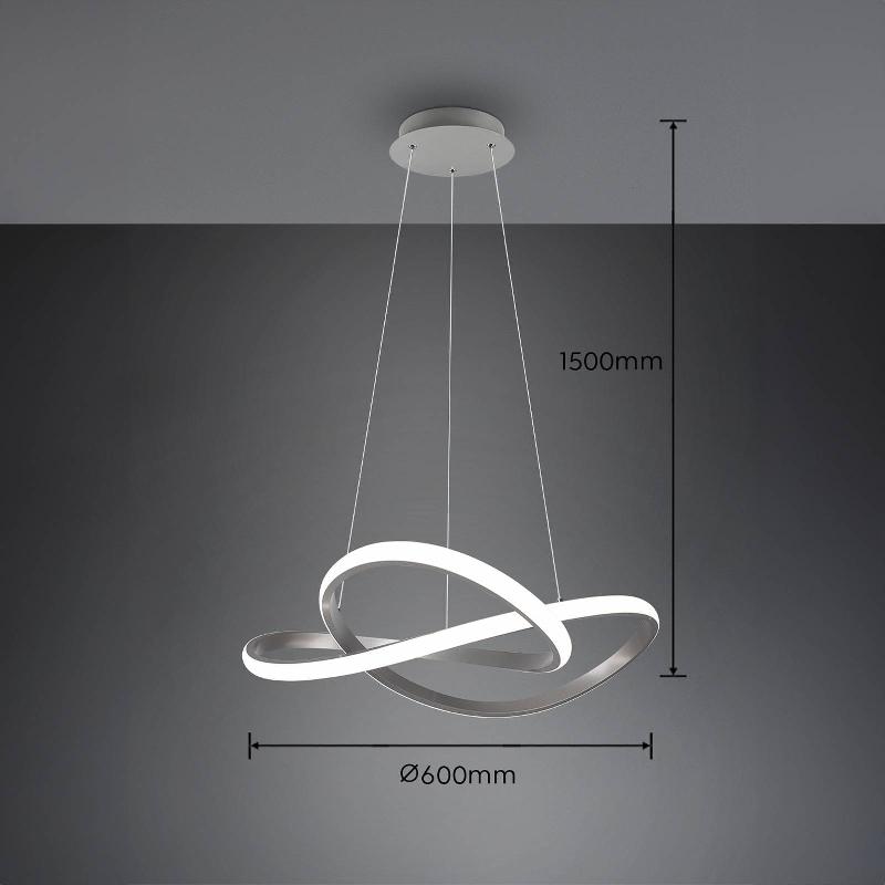 REALITY LEUCHTEN SUSPENSION LED COURSE, NICKEL MAT, 4.000 K, Ø 60 CM, MÉTAL