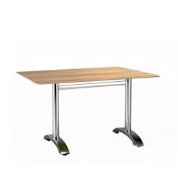 Resol GARBAR MAX Table Rectangulaire Intérieur, Extérieur 120x80 Pied Aluminium - Tableau Chêne naturel_0