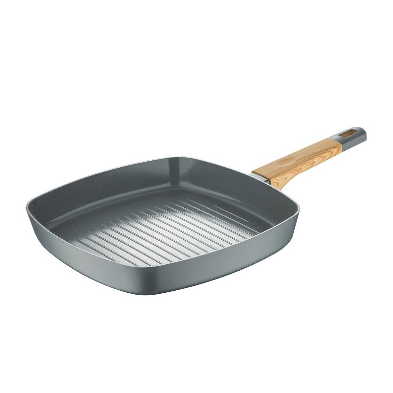 San Ignacio Earth Grey - Poêle grill en aluminium compatible induction 28x28 cm - aluminium Q5156_0