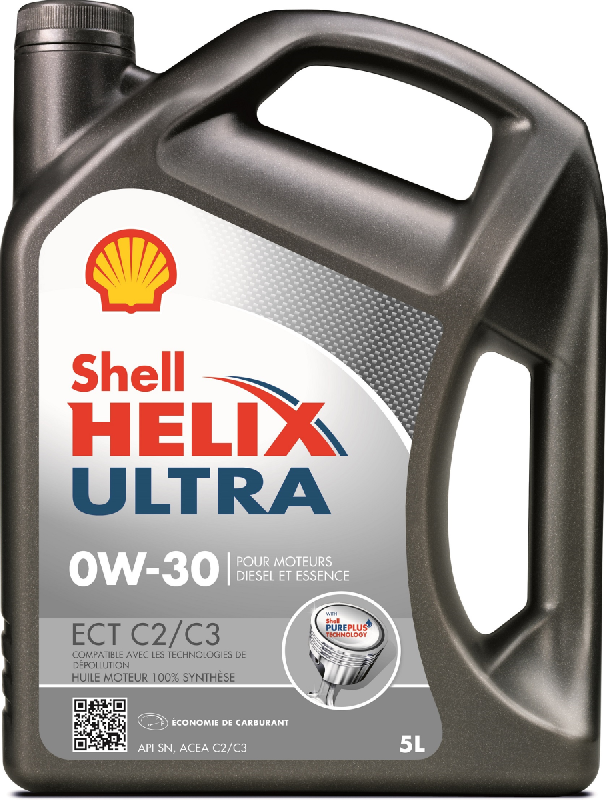 SHELL - Bidon 5 litres d'huile moteur diesel ou essence Helix Ultra ECT 0W30 C2-C3 - Technologie PurePlus - 5500420370_0
