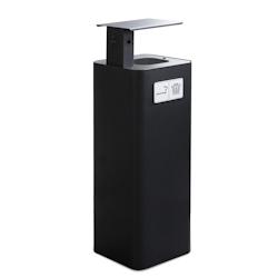 Stil Casa, conteneur avec cendrier, acier peint, 30x30xH102 cm, couvercle supérieur, pictogramme alu, 60 L, noir. - noir acier PU60N-TP_0