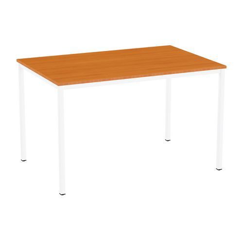 TABLE À MANGER VERSYS AVEC BASE BLANCHE RAL 9003 120 X 80 X 743 CM CERISIER