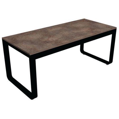 TABLE PLIANTE 180 X 80 X H74CM NOIR MÉLAMINE FERRU - FLEXFURN