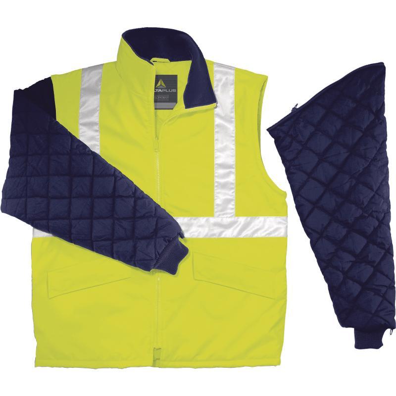 Veste haute visibilité - Manches amovibles - Freewayhv - Classe 2 - Col polaire - 4 poches_0