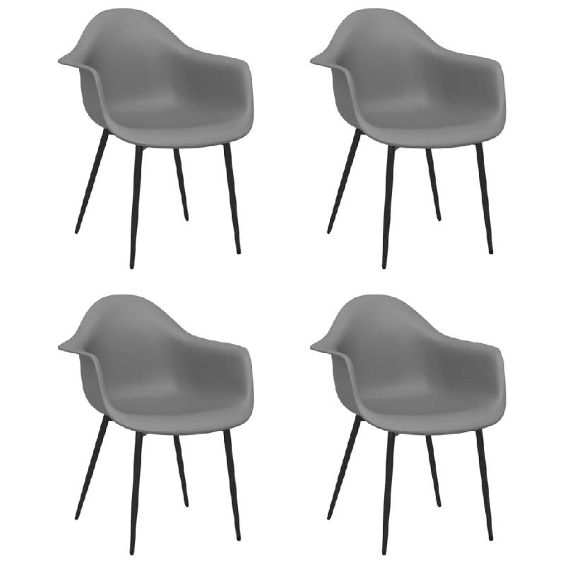 VidaXL Chaises à manger lot de 4 gris PP Modèle Vega Flex Plus - 338080_0