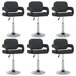 VidaXL Chaises Pivotantes à Manger Lot De 6 Noir Similicuir - noir 3089117_0
