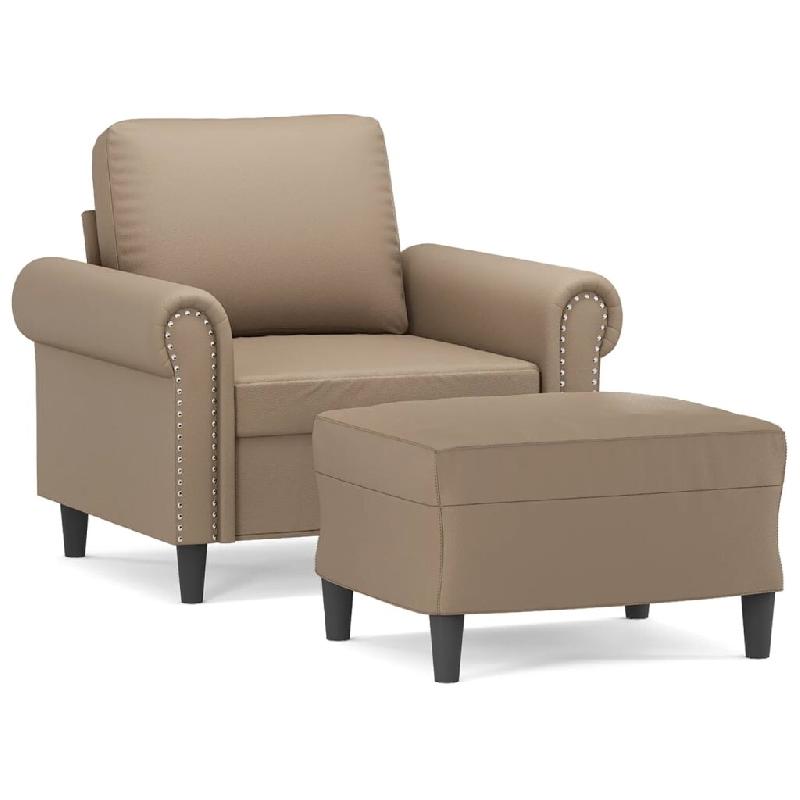 VidaXL Fauteuil avec repose-pied Cappuccino 60 cm Similicuir Modèle Orion Master Horizon - 3201204_0