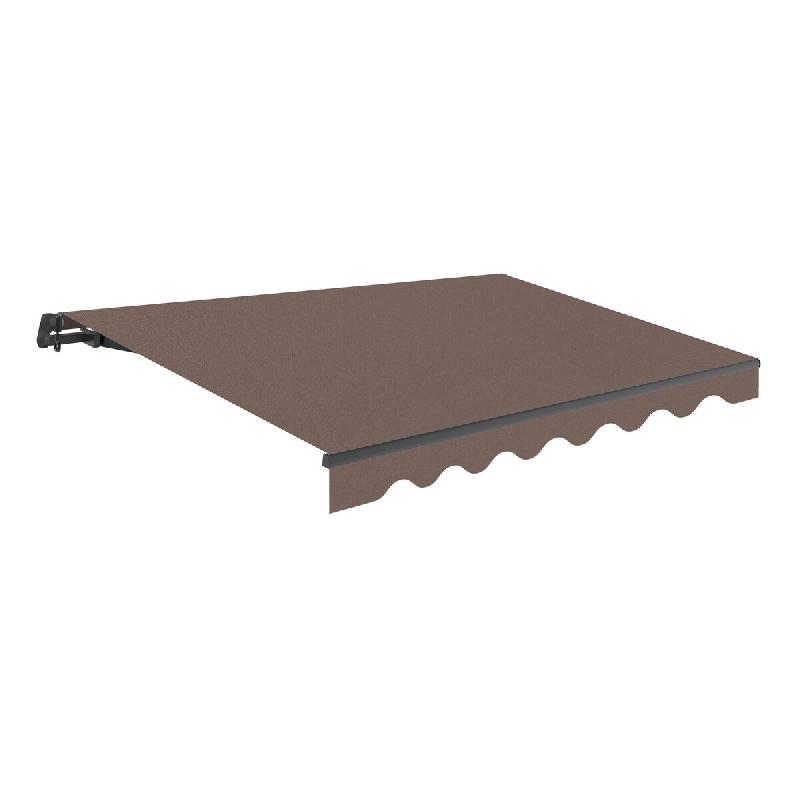 WASABI Store banne extérieur enroulable 4x2,5 taupe en polyester – Structure en aluminium anthracite, inclinaison réglable - marron polyester BTK4_0