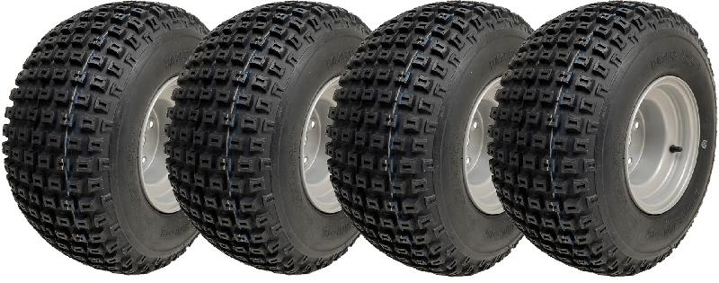 18x9.50-8 ATV Pneu Knobby monté sur jante 4 clous 100mm PCD Wanda P322 (Lot de 4)_0