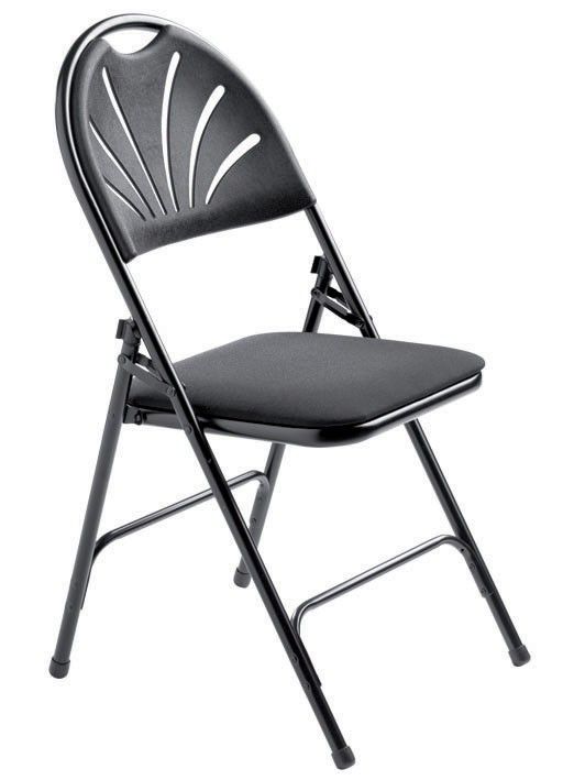 4400 - Chaise pliante de conférence - gamme Réunir - dossier polypropylène - assise vinyle ou tissu noir_0