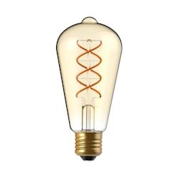 Ampoule Edison ST64 LED Doré, Filament en Courbe – Éclairage Décoratif pour Intérieurs Industriels, Vintage et Contemporains - 3760406126076_0