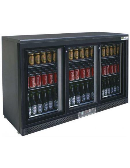 Arrière-bar 3 portes vitrées coulissantes - Référence C3C - 335L, éclairage LED, fermeture à clef_0