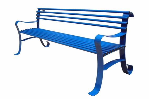 Banc public en acier 'FUTUR' - 2m - Piètement laminé et assise en tube acier Ø27mm - Finition galvanisée + peinture_0