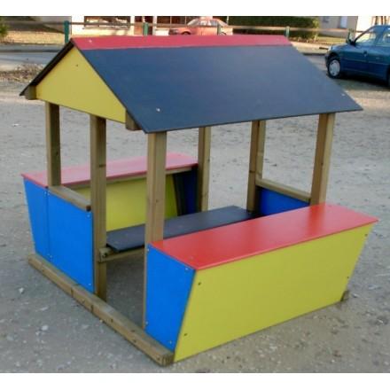 Cabane enfant - modèle Auberge - idéale pour communes et écoles - design accueillant et coloré_0
