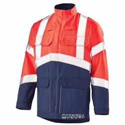 Cepovett - Blouson de travail multirisques en polyester majoritaire SILVER TECH 260 Rouge / Bleu Marine Taille L - L rouge 3603622347309_0