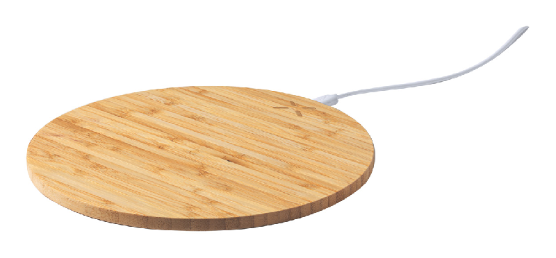 Tapis de souris en bambou avec chargeur sans fil rapide intégré - 10W - câble USB inclus_0