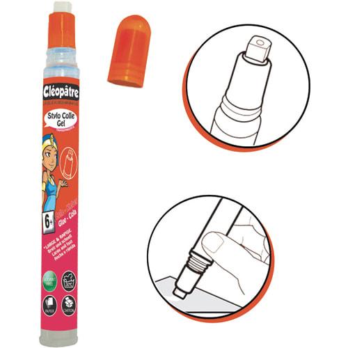 Cléopâtre - Stylo colle transparente 20 g avec embout applicateur, format pratique pour enfants_0