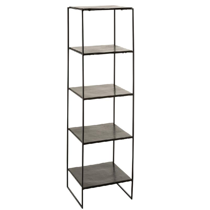 Étagère haute 5 planches NIZI - métal noir et aluminium noir/vert - design moderne_0