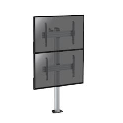 KIMEX Support sur pied pour 2 écrans TV 40''-65'' - Hauteur ajustable 175cm - A visser - gris - Modèle 031-1200K3_0